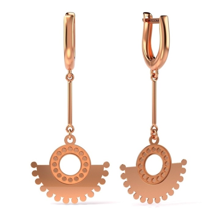 Обеци от розово злато модел 59