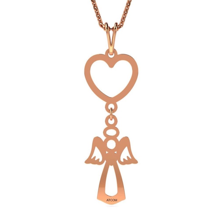 Lant cu pandantiv din aur roz model 71