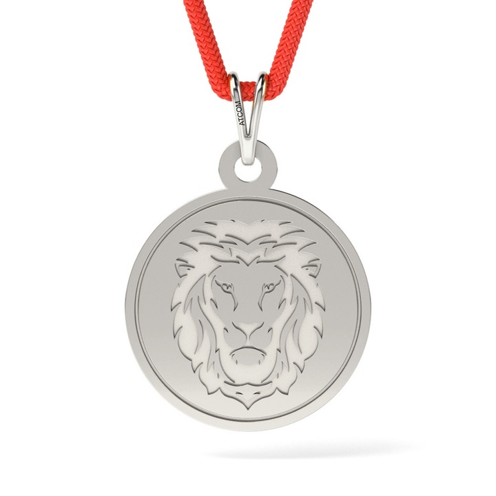 Pandantiv din argint cu snur model Leu