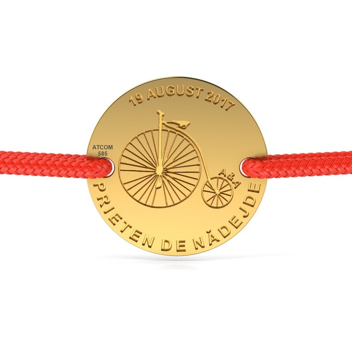 Bratara din aur galben cu snur model Prieten de nadejde