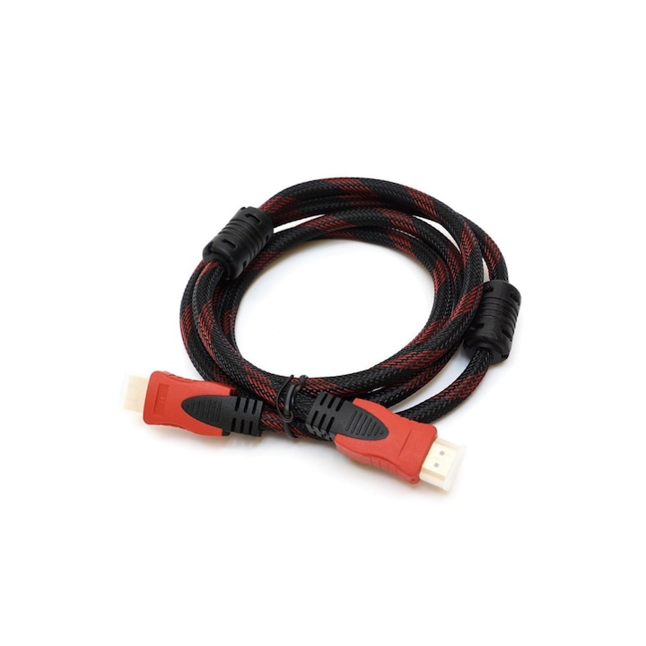 HDMI към HDMI кабел, 15 метра, с филтри, подсилен, аудио и видео сигнал, Black-Cherry