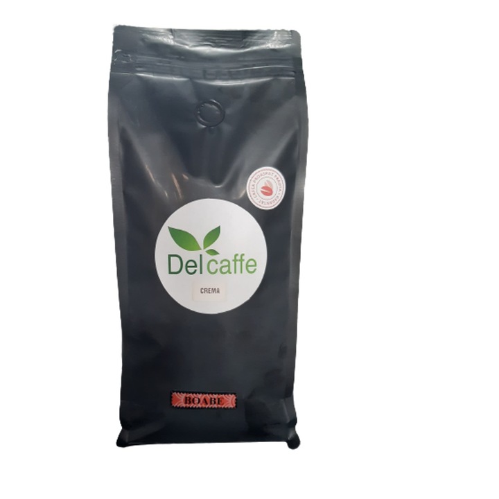 Cafea boabe DelCaffe Crema , 1000gr, 50% arabica, 50% Robusta
