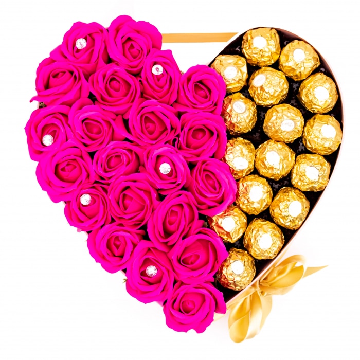 Virágkompozíció Pink Ferrero Rocher Love, 30cm - eMAG.hu