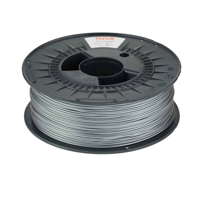Filament PETG pentru imprimanta 3D, NuNus, 105475, 1 Kg, 1.75 mm, Gri