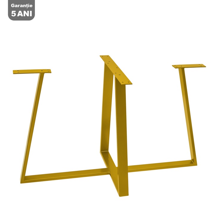 Set Picior Masa Rotunda sau Ovala, Stil Scandinav Trapez, Vopsire in camp electrostatic, Finisaje Premium, BalustradeTM, Metal AURIU H 72 cm x 120 x 60 cm x 6 cm