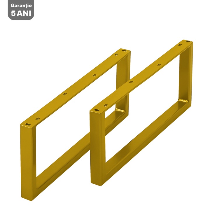 Set 2 picioare Stil Scandinav Slim - noptiera & comoda, Vopsire in camp electrostatic, Finisaje Premium, BalustradeTM, Metal Auriu H18 cm x L45 cm x 3x2 cm