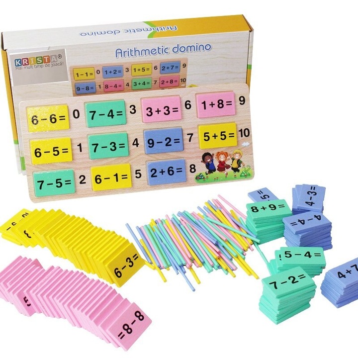 Joc educativ din lemn, Matematica cu betisoare Aritmetic Domino
