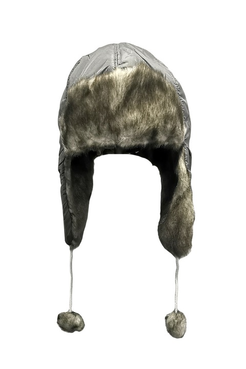 Caciula tip Aviator, King Cap colection, pentru femei, diametru 18 cm, Gri