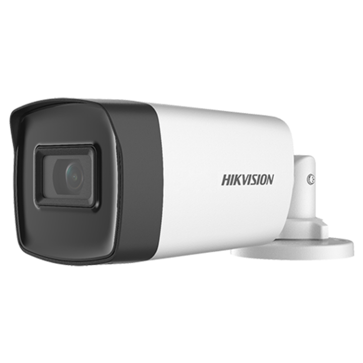 HIKVISION DS-2CE17H0T-IT5F камера за видеонаблюдение, 5MP, 3.6 мм обектив, IR 80 м, бяла, 216.6x78.9x75.4 мм