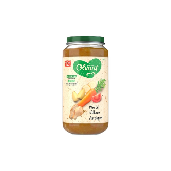 Храна за бебета, Пуешко, моркови, домати, картофи, 12+ месеца, 250гр, Olvarit