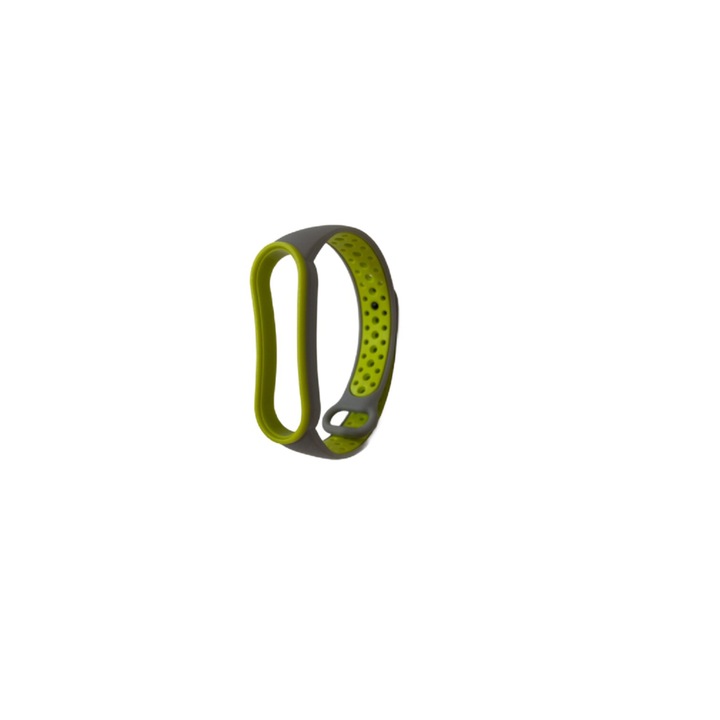 Каишка за фитнес гривна, съвместима с Xiaomi Mi Band 5, сиво-зелена