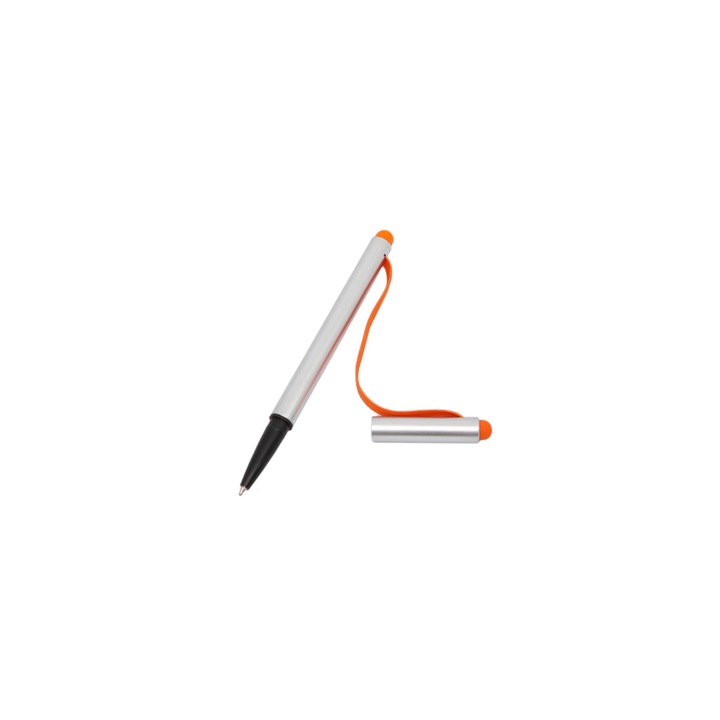 Stylus universal 2 in 1, pentru tableta, telefon sau laptop cu touch screen, Portocaliu