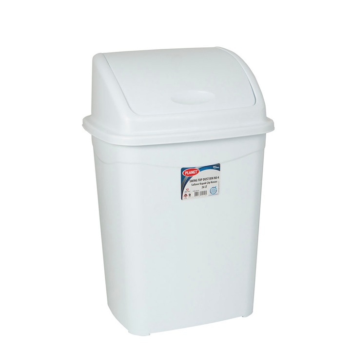 Cos de gunoi, Planet, 26l, Alb