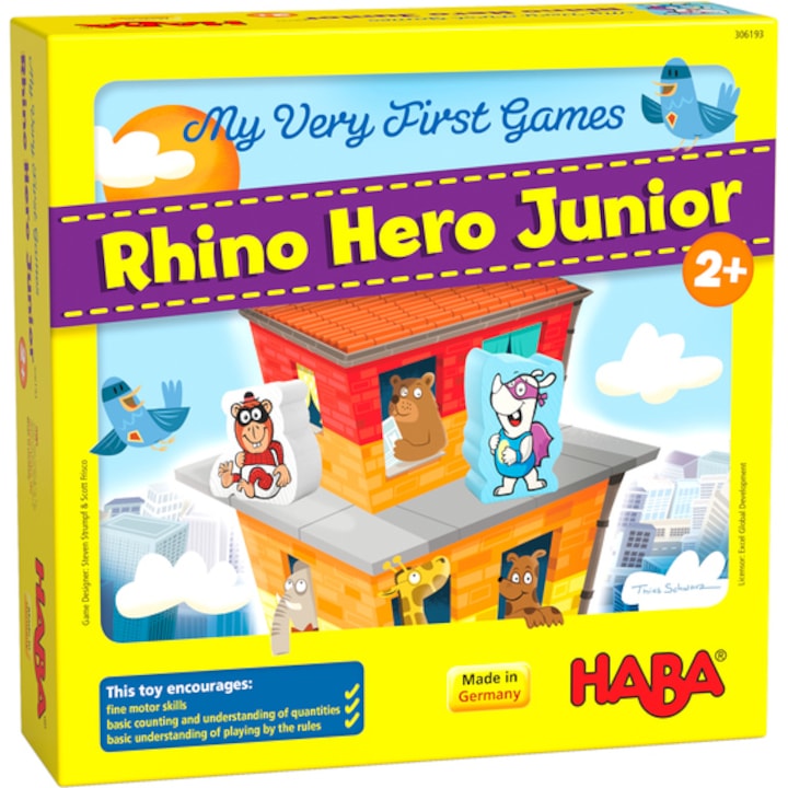 Детска настолна игра Haba 305912, Рино за най-малките, 2години, С инструкция на бълг.език