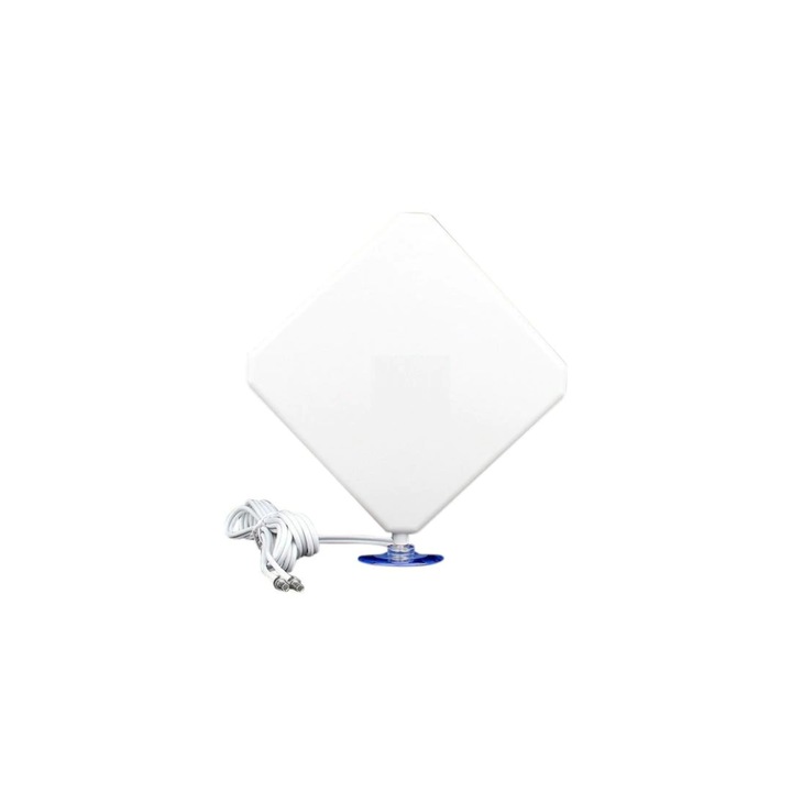 Antena LTE 4G 25dBi 016, cablu 3 metri, conectori 2 x CRC9, Alb