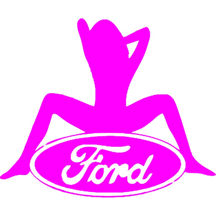 Sticker decorativ auto "Ford gagica 2'', 21x18cm, Roz