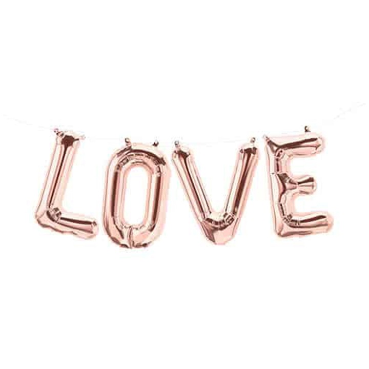 EFAYN.RO "Love" léggömb, dekoráció, 40 cm, rózsaszín