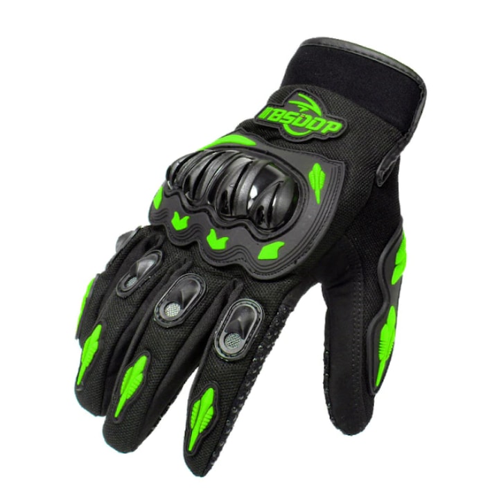 Manusi moto/atv cu protectii, BSddp, Pro Bike, Negru/Verde, XL
