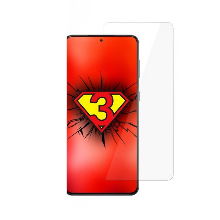 Samsung Galaxy S22 Plus 5G (S22+) / S23 Plus 5G (S23+) kompatibilis üvegfólia, előlapi, flexibilis, hibrid, antibakteriális, 3MK Flexible Glass, SM-S906
