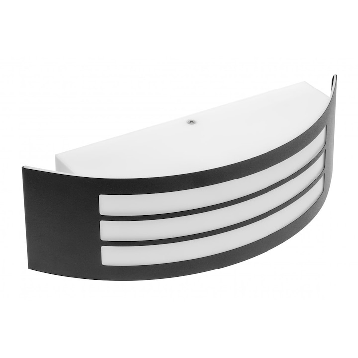 GTV, Kültéri fali lámpa, homlokzati, 1 x E27, IP44, modern megjelenésű, fekete