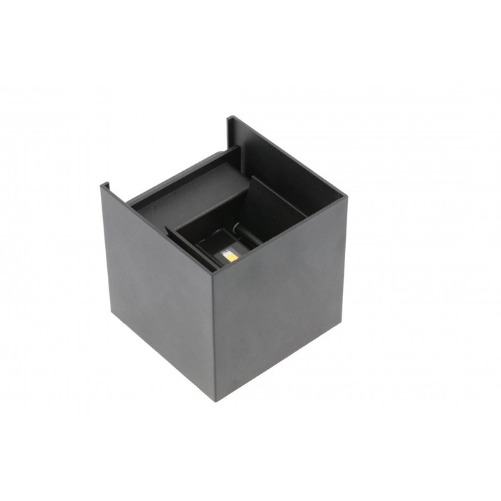 Aplica de exterior iluminare sus jos 7W 540lm IP65 forma patrata finisaj negru