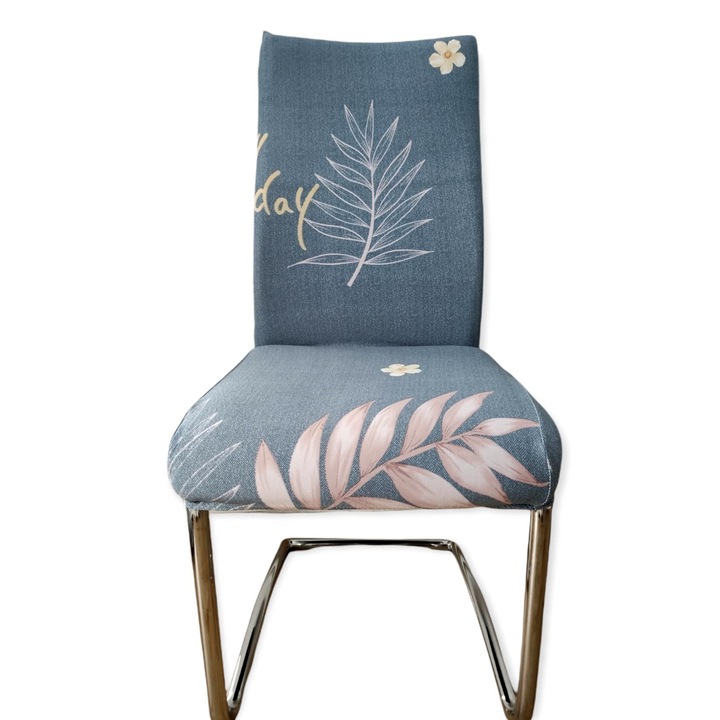 Husa scaun elastica, universala, poliester, bleu, 50 x 70cm, buz