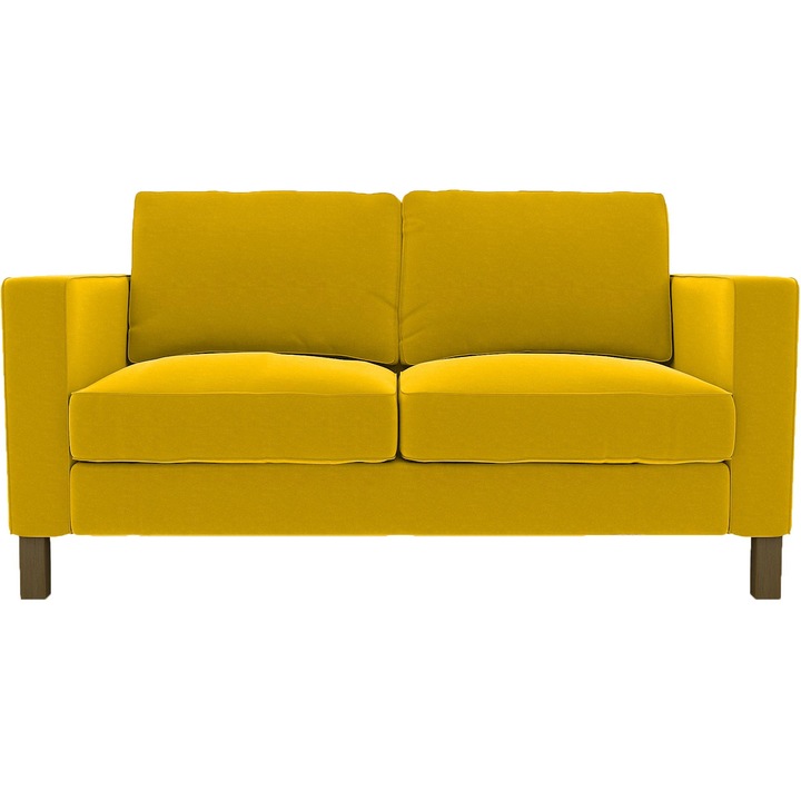 Husa canapea compatibila cu Karlstad 2 cu 2 locuri, galben pai