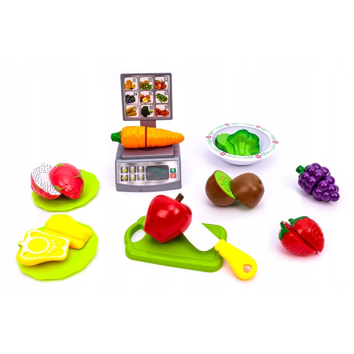 Set cos cu alimente pentru copii, Accesorii, 3+ ani, Verde