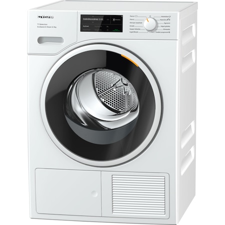 Uscator de rufe Miele TSL 783 WP, Pompa de caldura, 9 kg, Clasa A+++, EcoSpeed, SteamFinish, EcoDry, Miele@Home, Alb