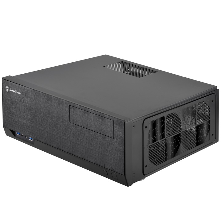 Кутия за компютър SilverStone SST-GD09B, Micro ATX, Mini ITX, SSI CEB, ATX, черен