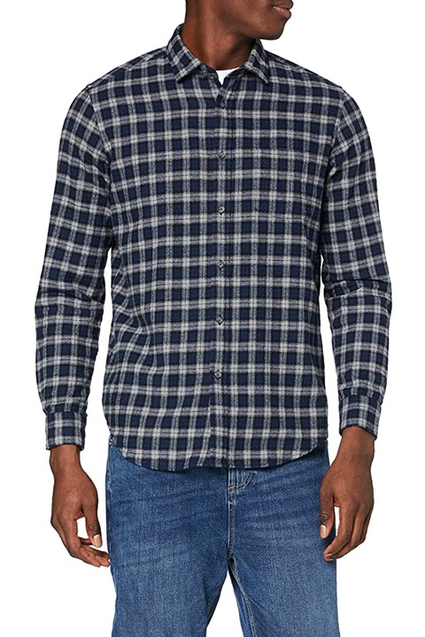 Férfi ing MERAKI 1317250-AZ14783, Hosszú ujjú, Pamut, Kockás/Navy, XS