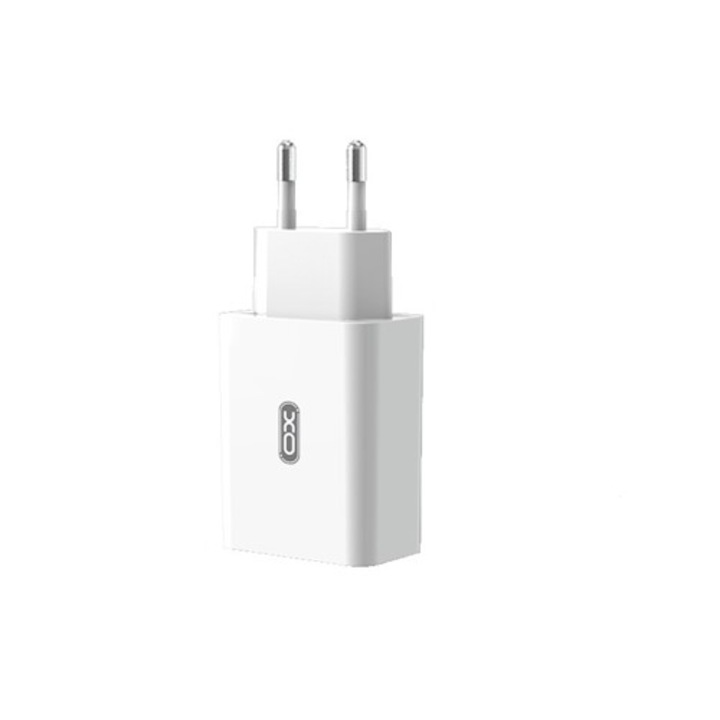 Incarcator retea XO L36, USB, Quick Charge 3.0, 18W, Cablu Lightning inclus, Alb