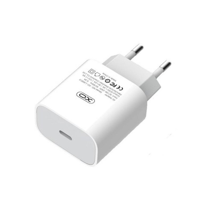 Мрежово зарядно XO L40, USB-C, Power Delivery 18W, Бяло