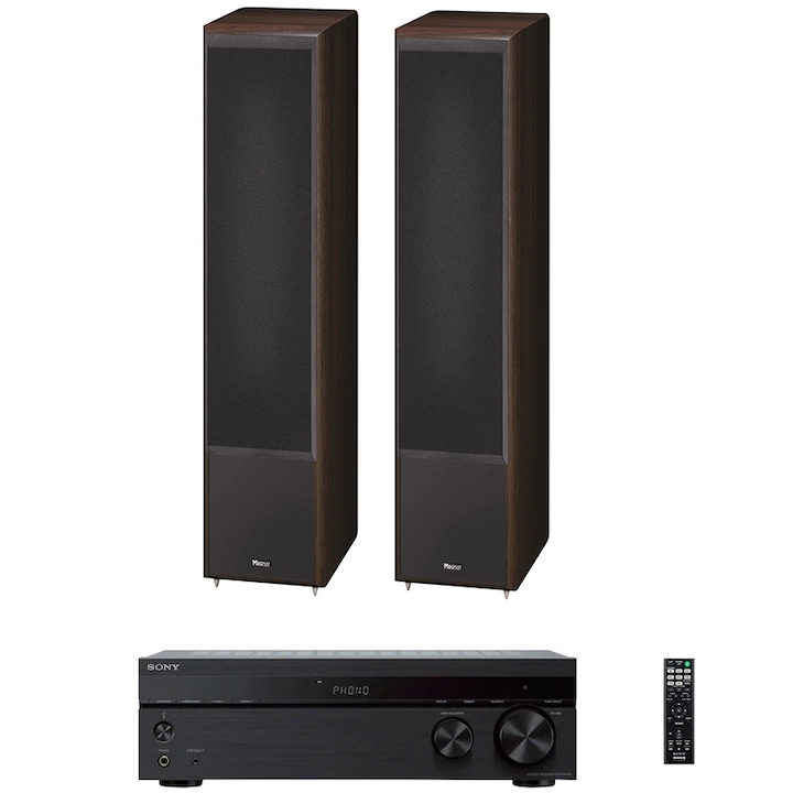 Sistem Audio Profesional Sony STR-DH190 cu Bluetooth si 2 boxe Magnat Monitor 1002 Mocca
