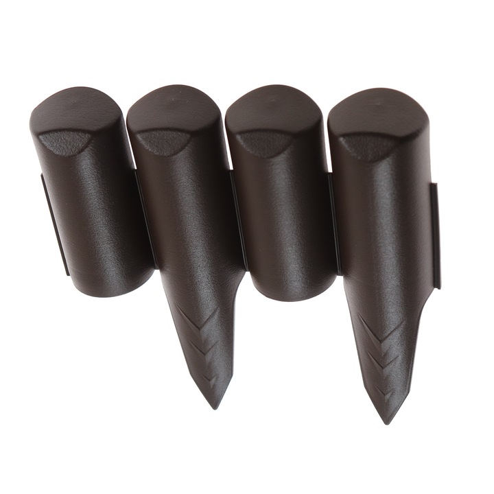 Бордюр преграда за морава, пластмасова, кафява, 22,8 см х 2,5 м