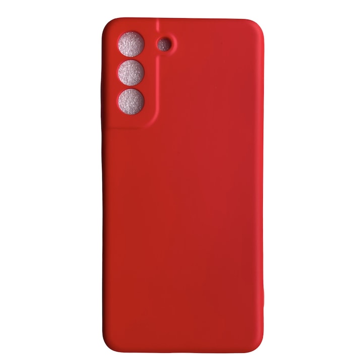 Husa din silicon cu protectie la camere si microfibra pe interior, compatibila cu Samsung Galaxy S21 FE 5G / Rosu