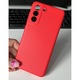 Szilikon tok kameravédelemmel és mikroszálas belsővel, kompatibilis a Samsung Galaxy S21 FE 5G / Red készülékkel