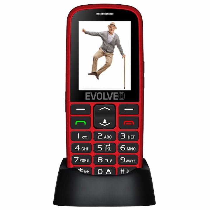 Evolveo Easyphone EP-550 Senior Mobiltelefon, Kártyafüggetlen, Piros