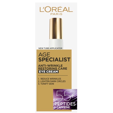Crema antirid de ochi L'Oreal Paris Age Specialist 55+ cu efect restaurator, 15 ml