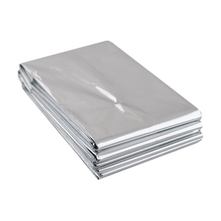 Изотермично одеяло, Zola, за спешни случаи, водоустойчиво и ветроустойчиво, 130x210 см, сребристо