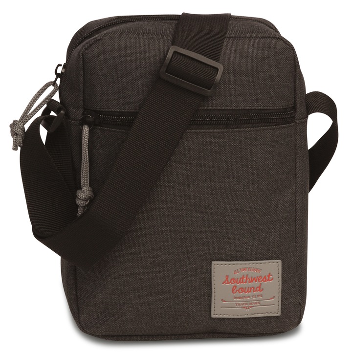 Geanta de umar, Southwest, Poliester, 23 x 17 x 6 cm, F30334, Negru