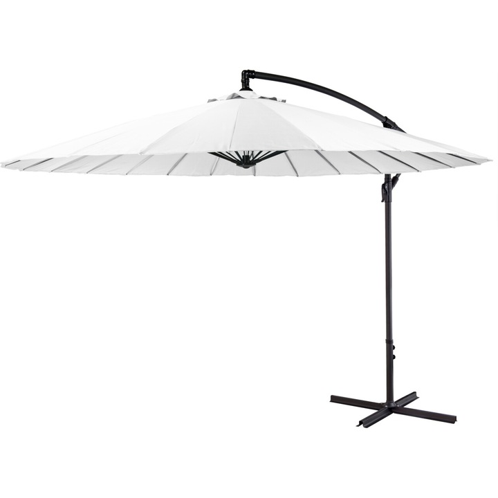 Ambiance függő kerti esernyő, 300cm, poliészter, 180g/m2, fehér