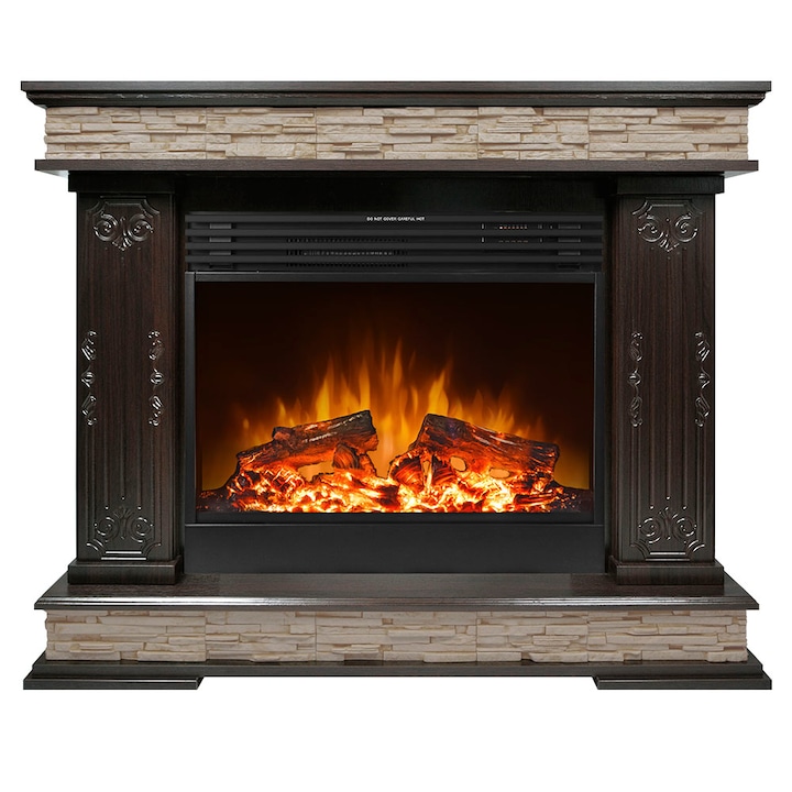 Semineu electric, Masomi, Patrik 26 & Miranda-29' 1950 W, Nuc negru, 114*95*34 cm