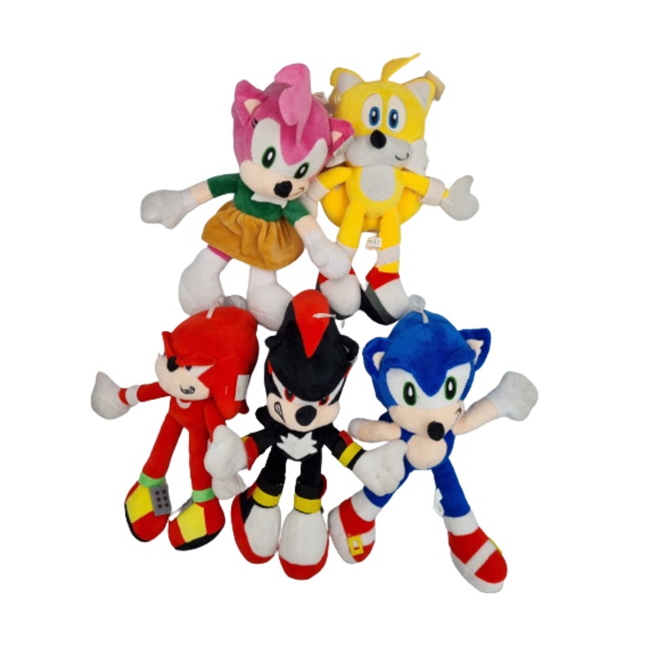 Set 5 Jucarii plus, Personaje Sonic, 30cm
