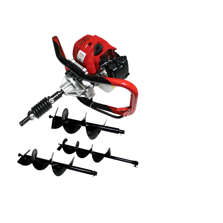 Motoburghiu pe benzina in 2 timpi 3 CP, burghie 15cm, 20cm, 25cm Vertex