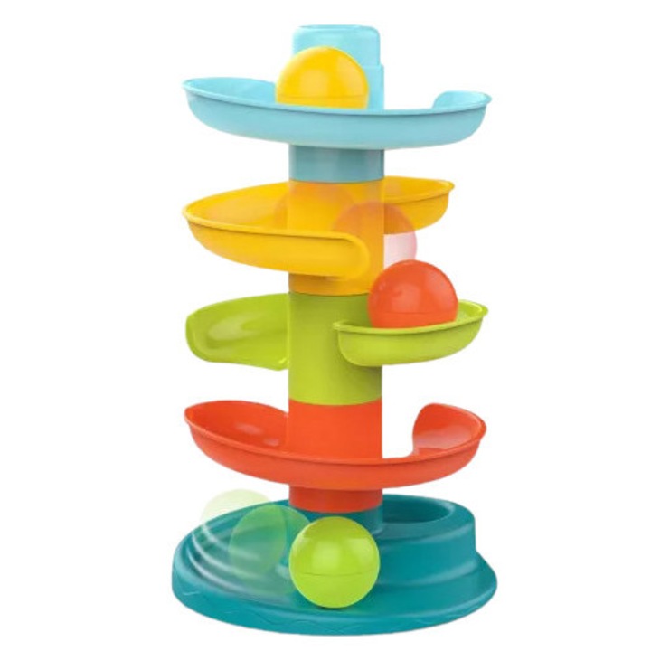 Interaktív játékkör labdákkal, 5 szintes, többszínű