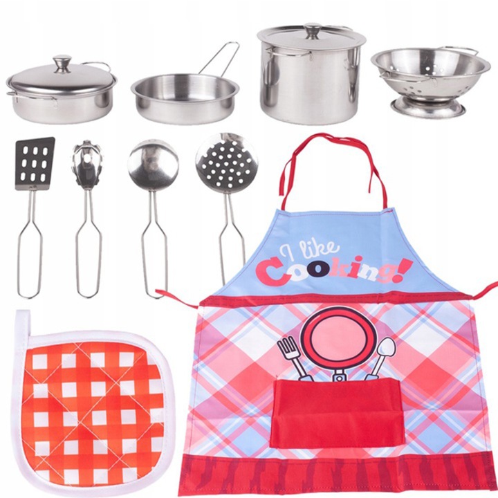 Set accesorii bucatarie Junior Chef 12 elemente, multicolor