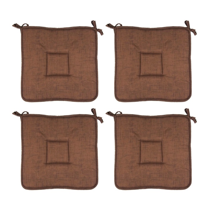 Set 4 perne pentru scaun, maro, 39 x 39 cm