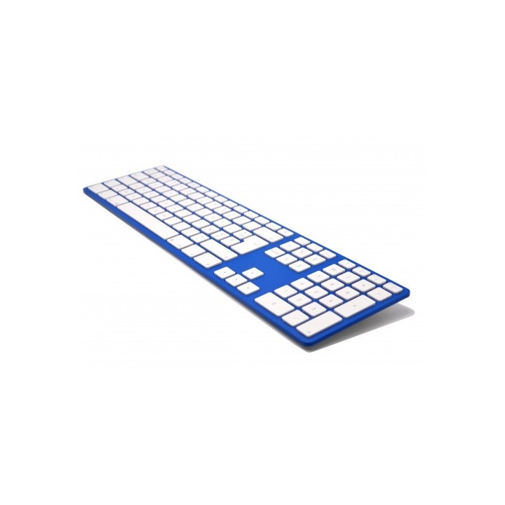 Tastatura compatibila cu iOS/Windows, Wireless, Bluetooth/USB, 173x45x7 mm, Alb/Albastru
