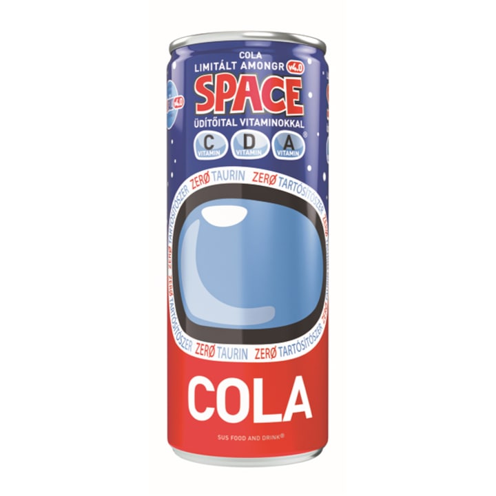 V4AmongR/Space Szénsavas cola vitaminos üdítőital C, D, A vitaminokkal, 250 ml